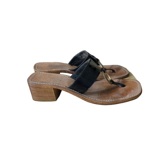 FABIOS PALM Beach Black Leather Sandals Size 40. - Picture 8 of 16